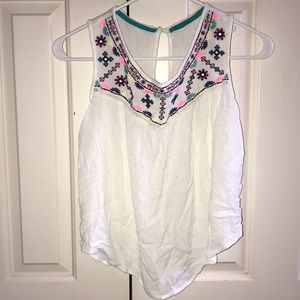 Tank top white with patchwork